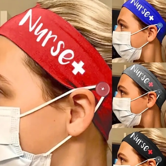New 6 pack Nurse CNA RN Headband With Mask Button - Picture 4 of 4